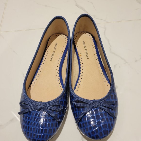 MAUD FRIZON Ladies Blue Leather Ballerina Flat Shoes, Size 36.5 - Picture 2 of 5